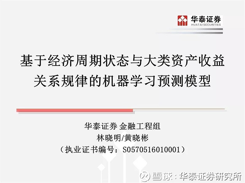 资产配置分论坛林晓明团队基于周期理论与机器学习的资产收益率预测