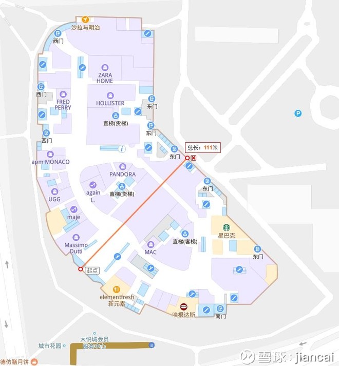 这是朝阳大悦城的基地,大概宽度110米