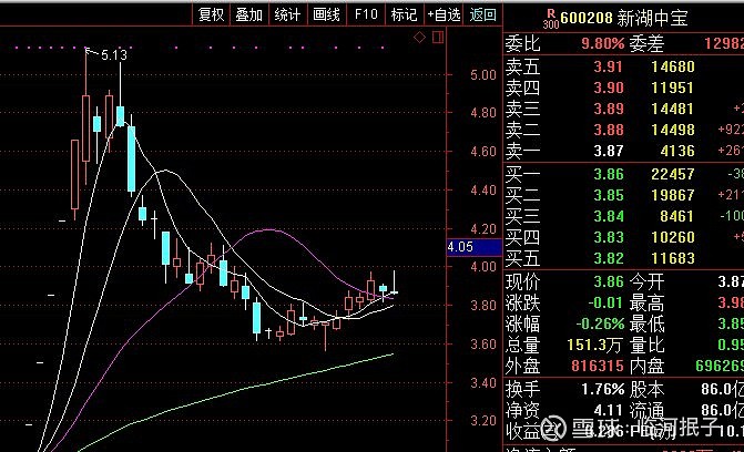 $新湖中宝(sh600208)$ 星湖中宝这只股票怎么样啊,大家给个意见,在线