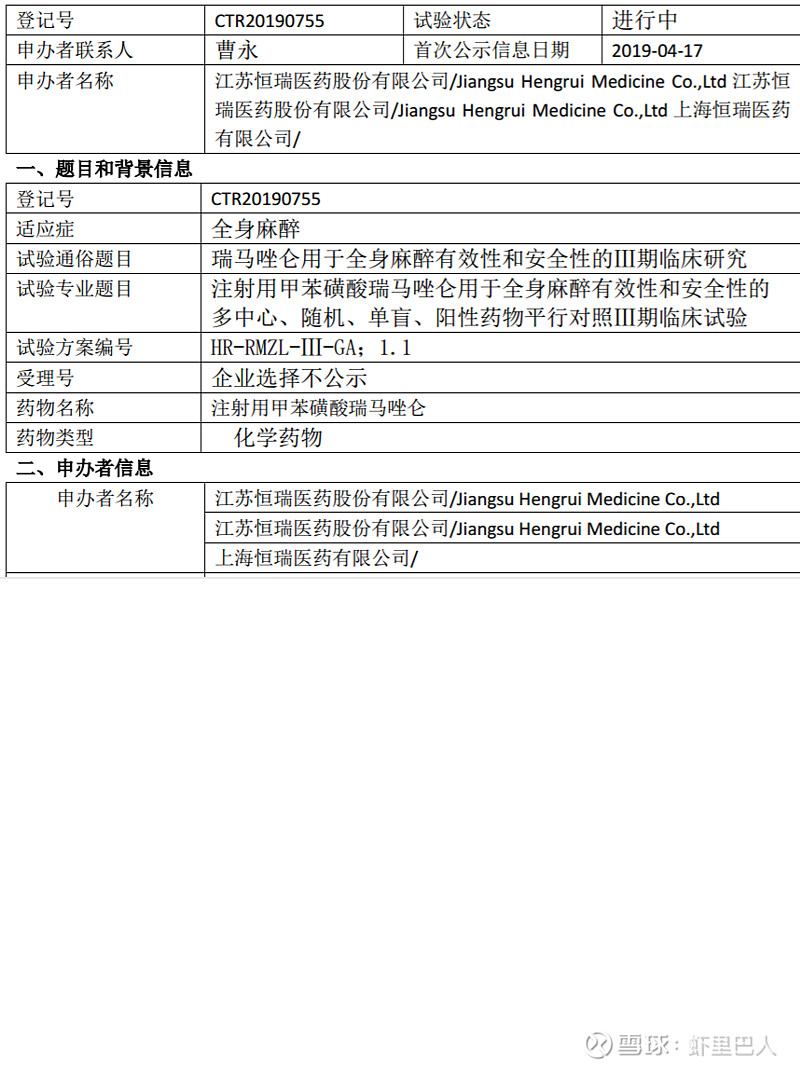 谈谈人福的苯磺酸瑞马唑仑