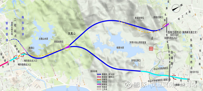 东线起于唐乐路,沿线穿过中大,鸡山村;西线起于哈工大路,沿线跨过金唐