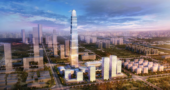 >备注:绿地498米中国国际丝路中心-效果图