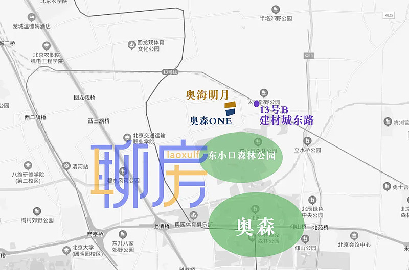 奥森one和奥海明月,地处北五环外,地铁13号线b建材城东站800米内,这是