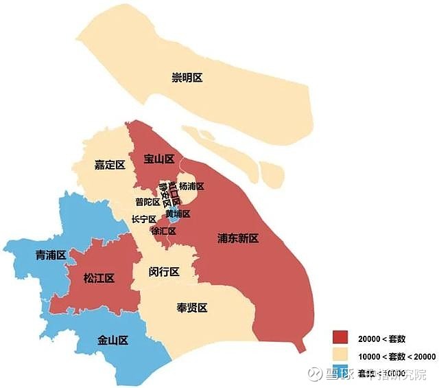 图:2019年至今上海各市辖区分面积段二手房成交套数占比 数据来源