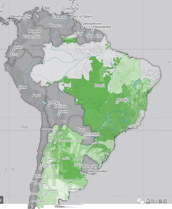 巴西阿根廷产量地图
