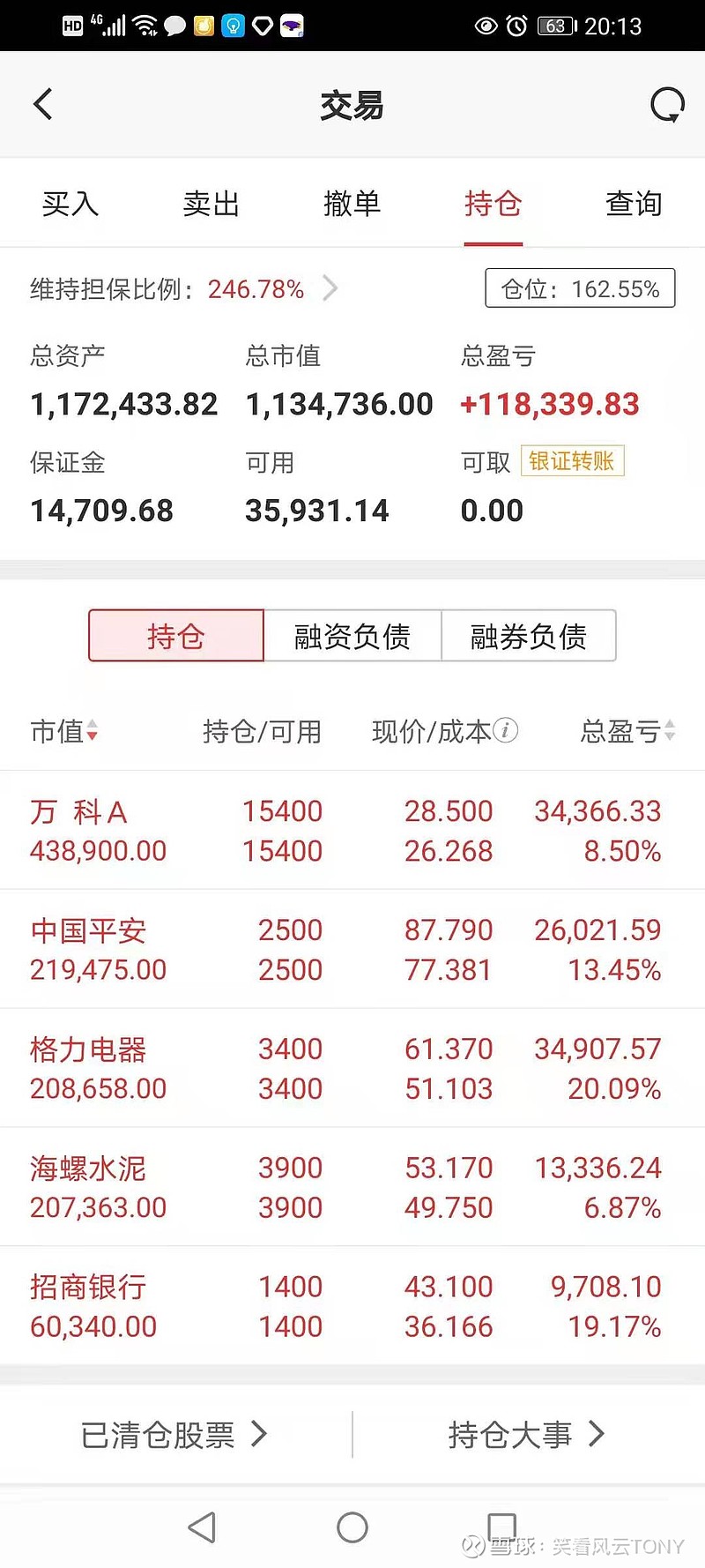 50万元股票账户每周末实盘展示:20201218