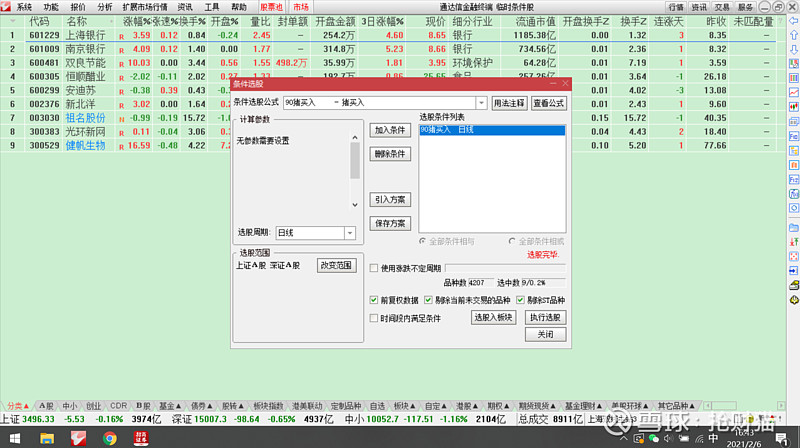 有几只支盘好的股票20210205 周五的走势很惨,从我的