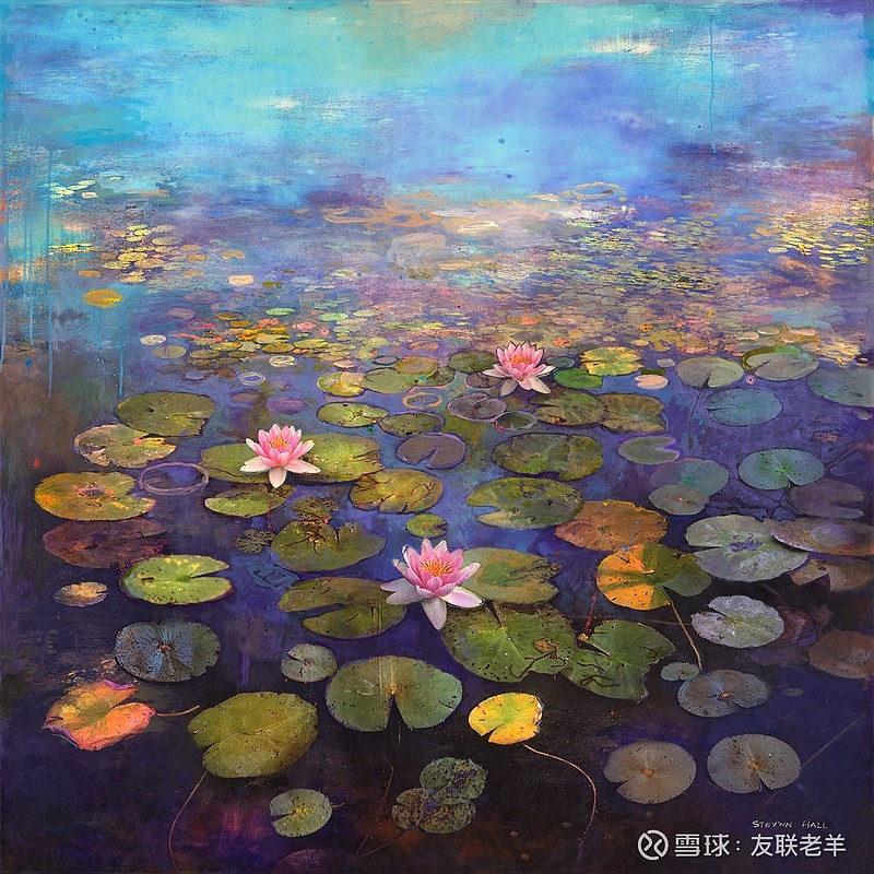 他的油画作品可 雪球