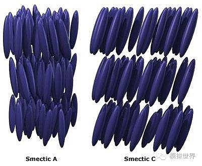 层内分子长轴相互平行,其方向可以垂直于层面或与层面成倾斜排列.