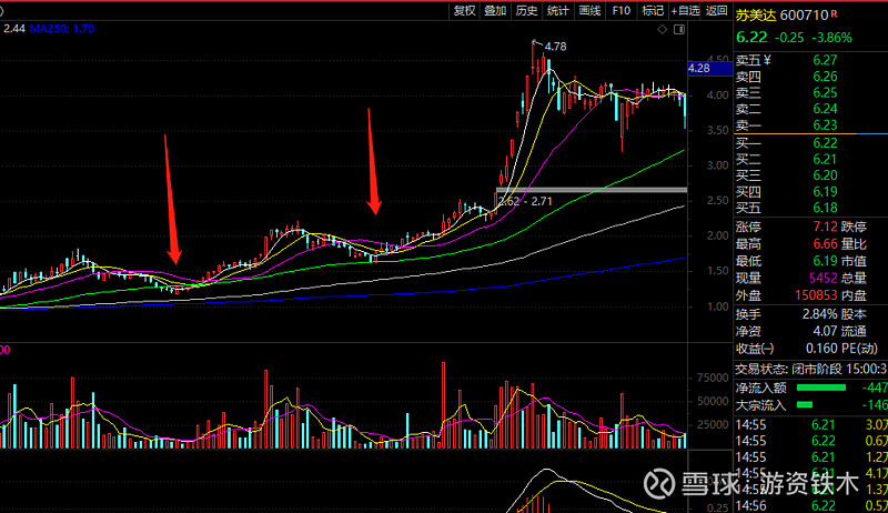 图9,苏美达(600710):该股就是这种洗盘方式的最好例子.