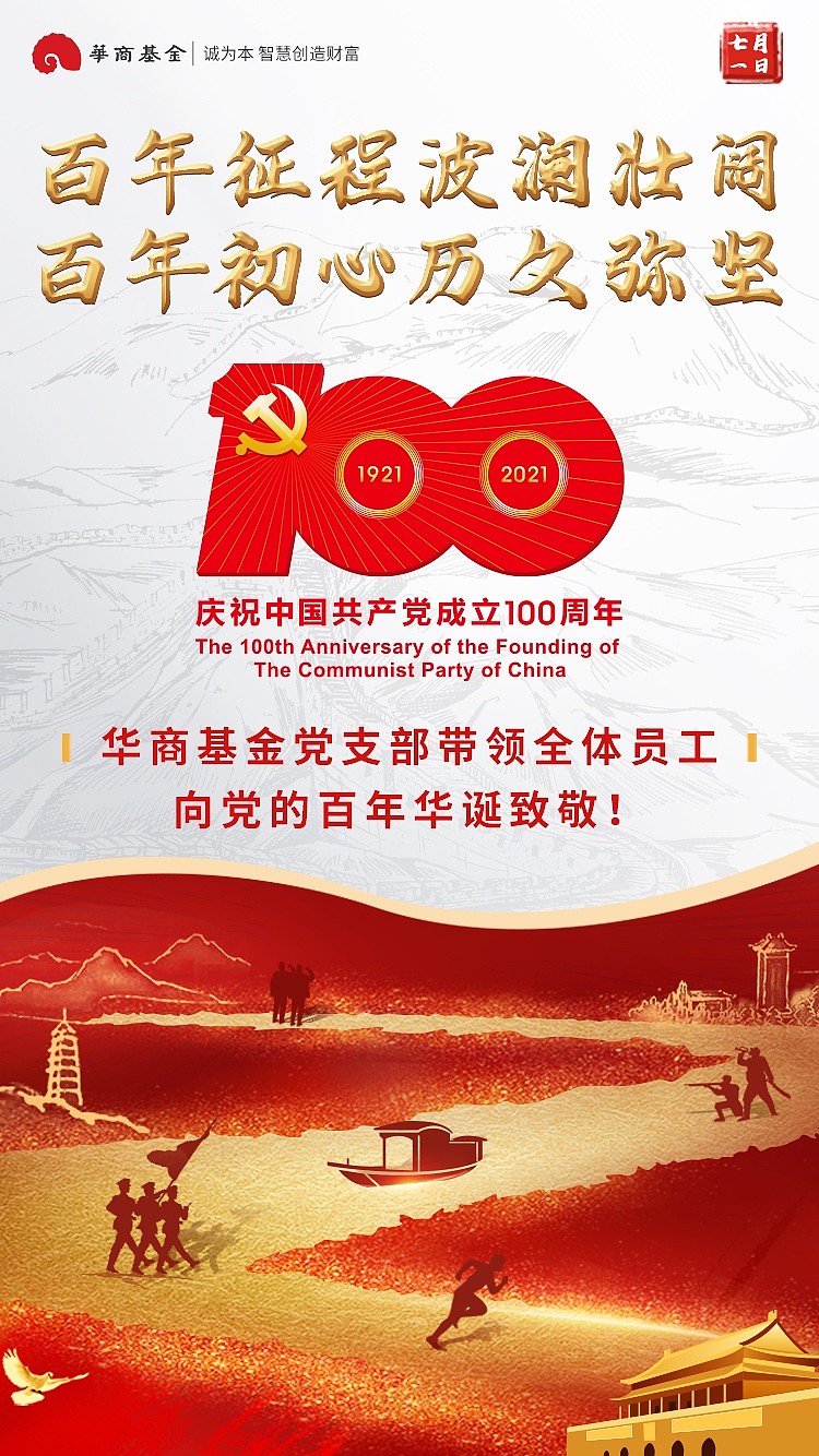 热烈庆祝中国共产党成立100周年!百年征程波澜壮阔,百年初心历久弥坚!