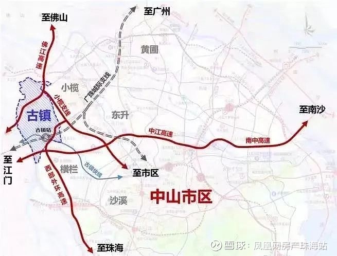 据官方资源显示,该项目位于广东省中山市,贯穿了中山市的西部地区