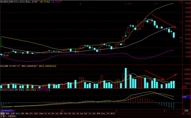暗夜之使: 经典图形 地量后居然又放量下跌,真是