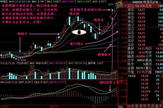 小鱼的冷酷仙境: 炒股之K线形态选股--老鸭头形