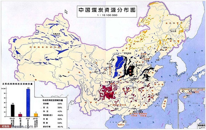 中国重要省份煤炭资源分布图》 $西山煤电(SZ000983)$ $阳泉煤业