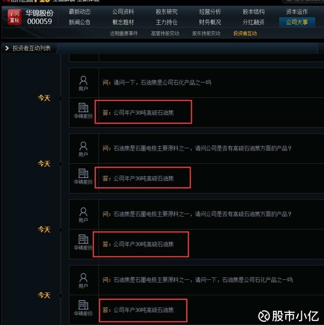 股小亿: 说说你们不知道的华锦股份 针状焦造就