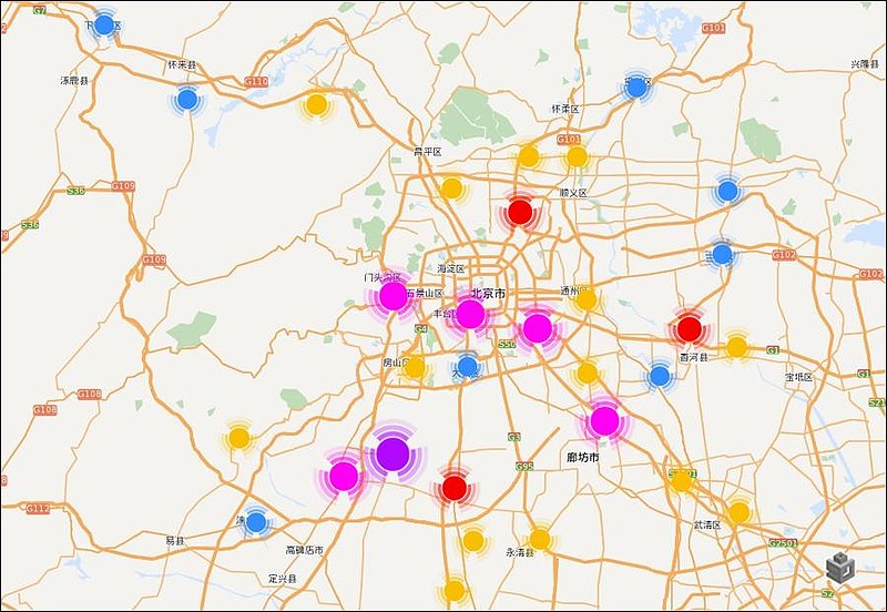 图2-北京90后看房区域关注度热力图