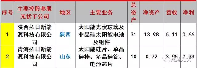黑鹰光伏: 40家上市公司196家光伏子公司综合