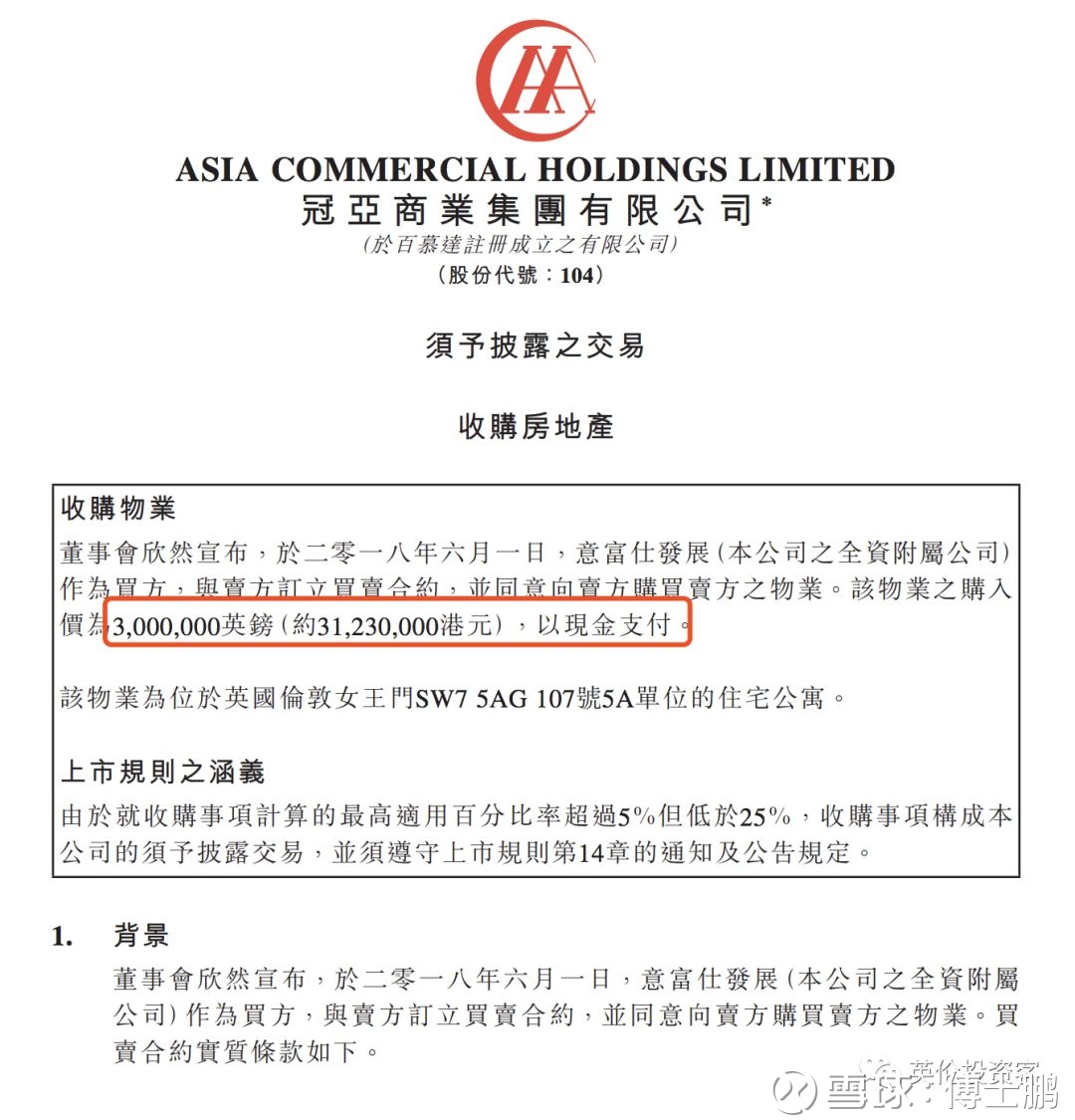 一平米16万！港交所上市公司全款买下伦敦肯辛顿豪宅，紧邻海德公园点击上方蓝字关注“英伦投资客”*南肯辛顿位于海德公园南面