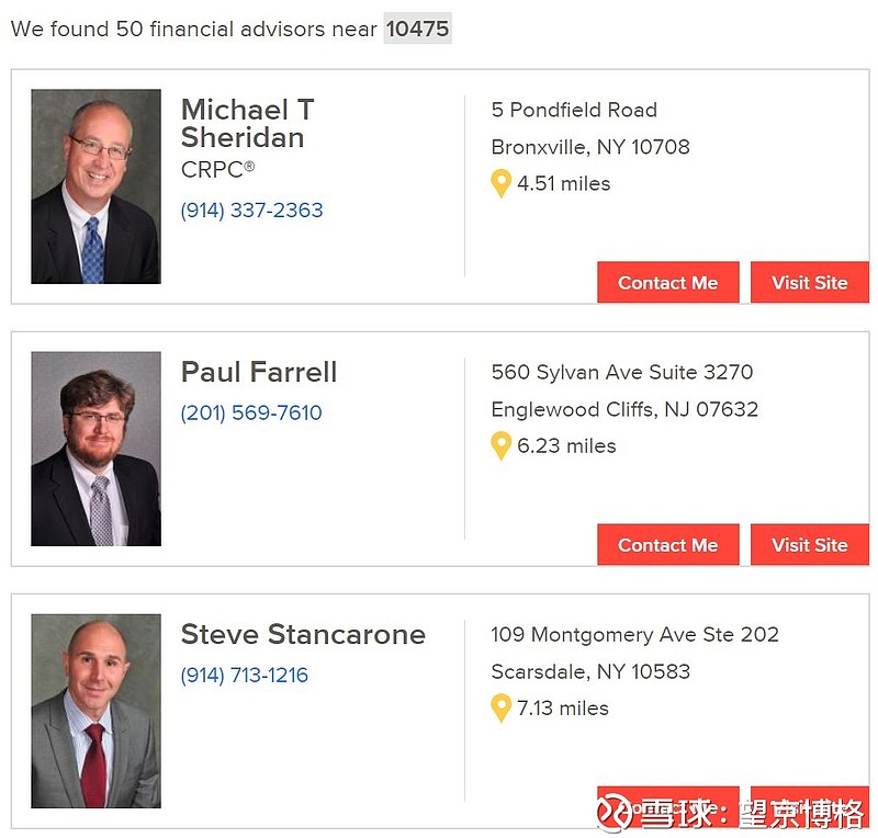 位置就是通过位置与姓名搜索投资顾问,例如客户输入纽约州的zip(邮编)