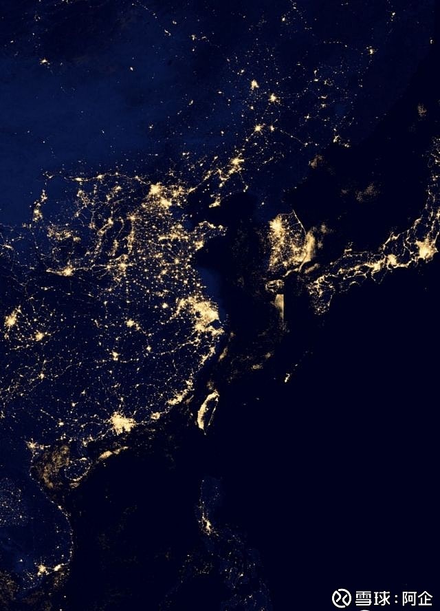 有人提到人口密度问题是时候祭出这幅nasa公布的城市灯光亮度卫星图了