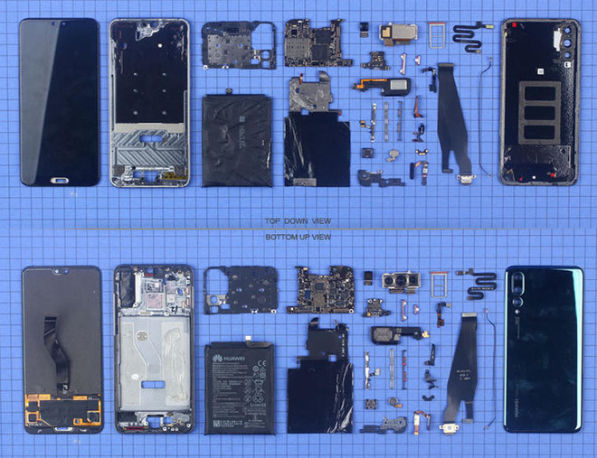 内藏后置三摄,华为 p20 pro 拆解