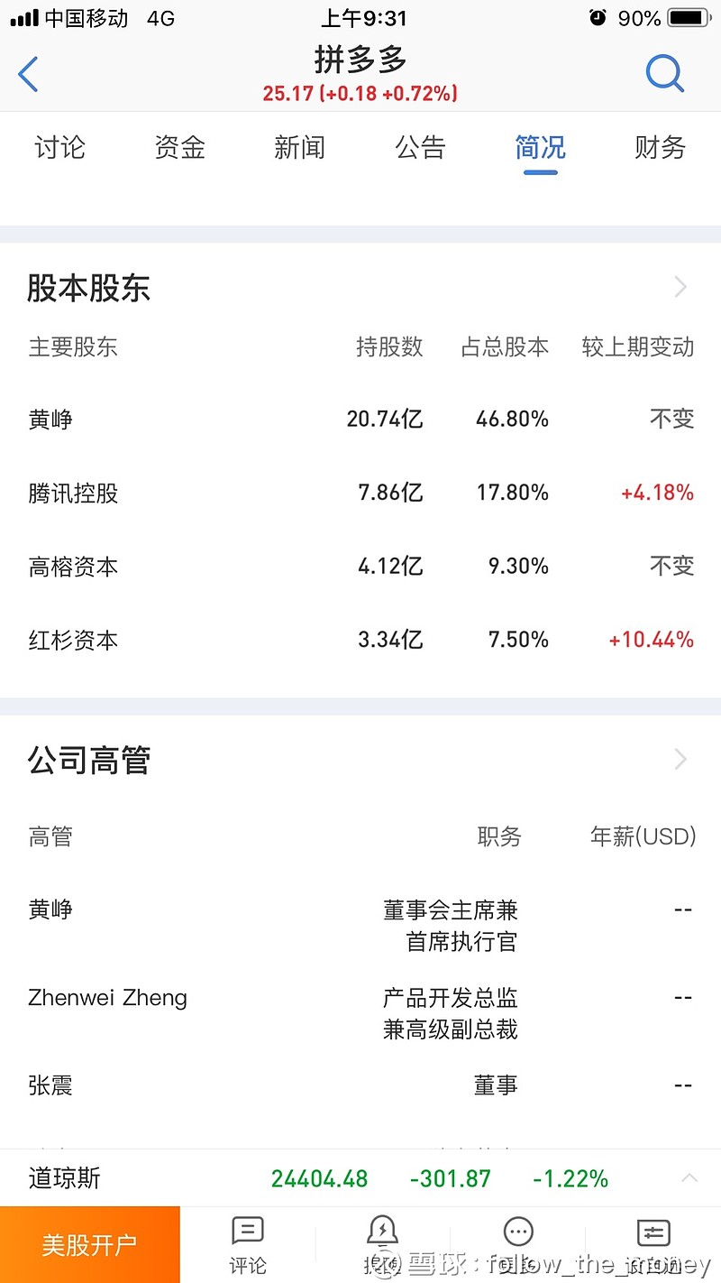 拼多多(PDD)$ 不要做空PDD ，股票太集中在大股东手中