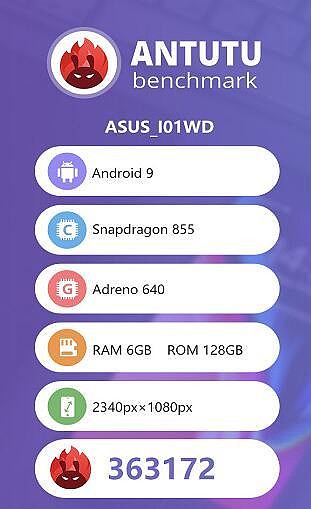 这款华硕新机搭载高通骁龙855处理器,辅以6gb的内存,预装android9