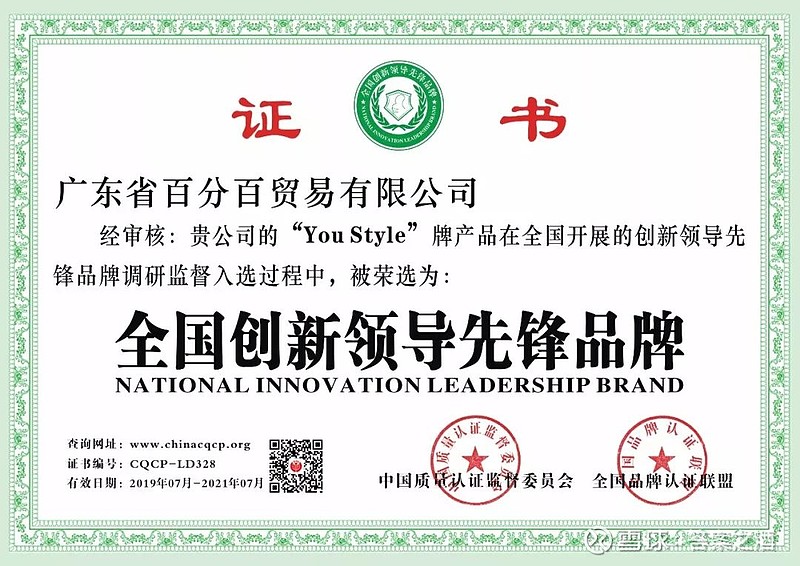 "you style"荣获全国创新领导先锋品牌,恭祝品牌创始人戴晶