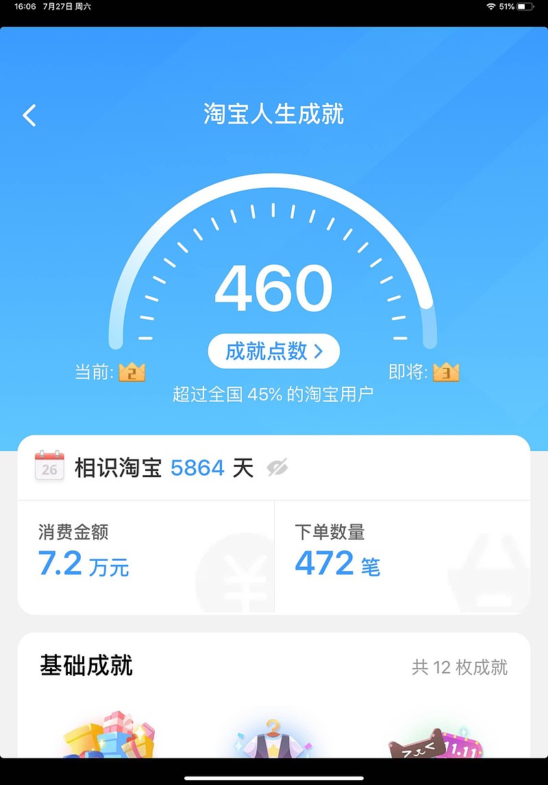 无聊了一个查了一下淘宝人生消费记录自以为抠门的我居然也花了7万之