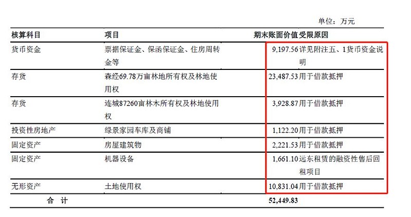 除此之外,上半年公司受限資產賬面價值約5.