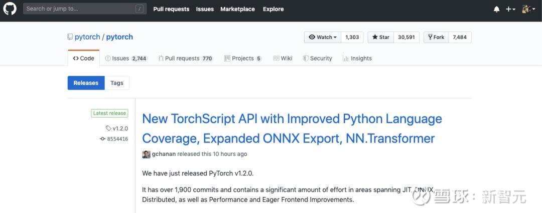 Pytorch 1.2.0 来了！ 新智元报道 来源：GitHub 编辑：大明、金磊 ...