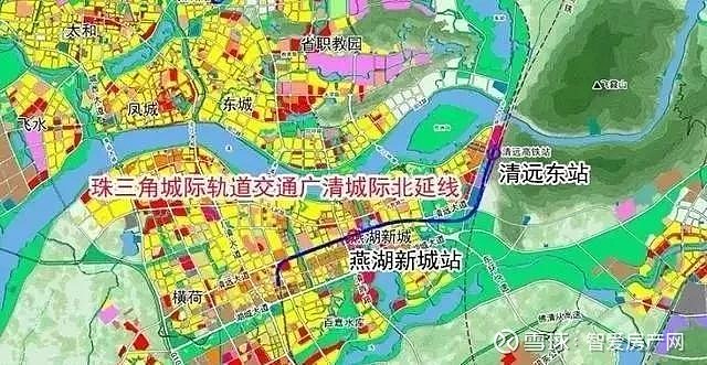 其自在建的广清城际清远站(南山岭站)北端咽喉引出,折向东进入清远