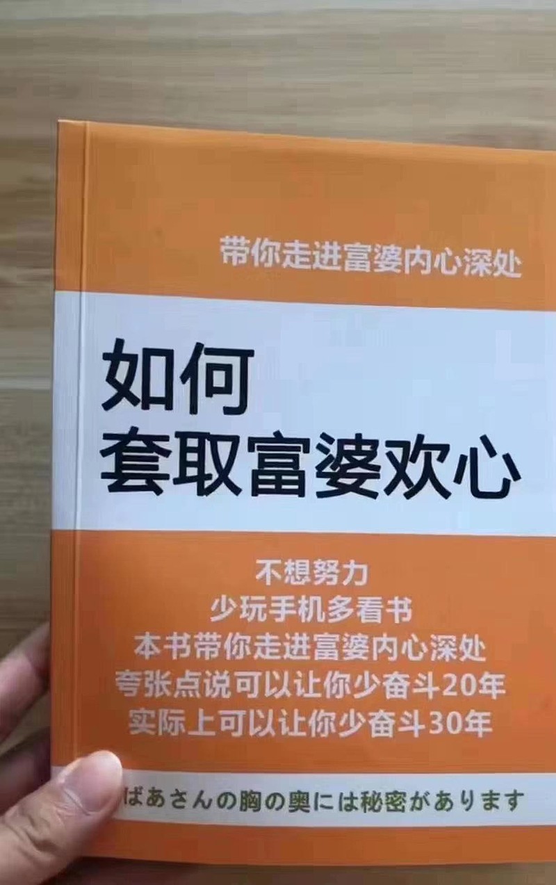 女大三抱金砖 女大三十送江山 女大三百送仙丹 女大三千位列仙班 女大三万可补天 女大三亿伴玉帝 老婆刚刚送我两本书 是