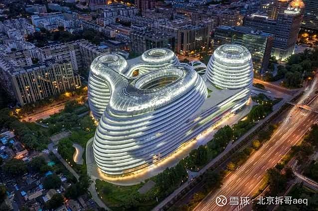 潘石屹 潘总拍的朝阳门银河soho夜景.西侧是朝阳门南小街回迁房群 ..