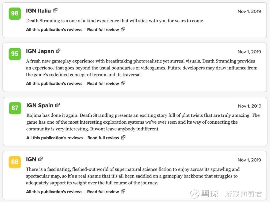 如何看待死亡搁浅评分解禁，ign评分6.8分，metacritic均分84分，评分