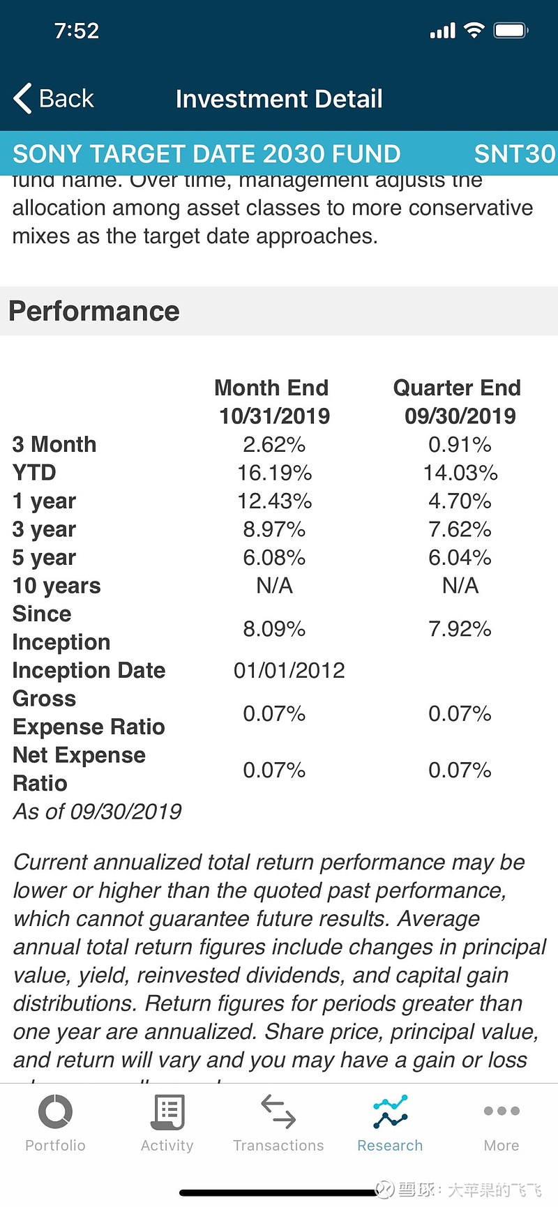 我的401K账户的表现，很一般，但是考虑到公司出了一半的本金，所以也还是满意的