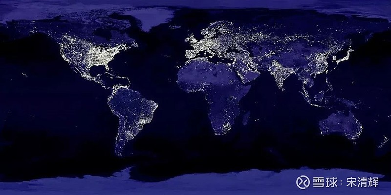 2017年美国国家航空航天局nasa发布的全球夜景图