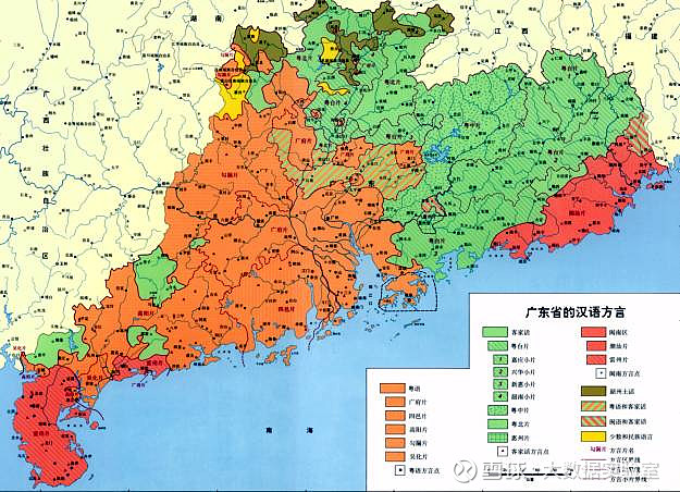 广东地区语言分布图图片