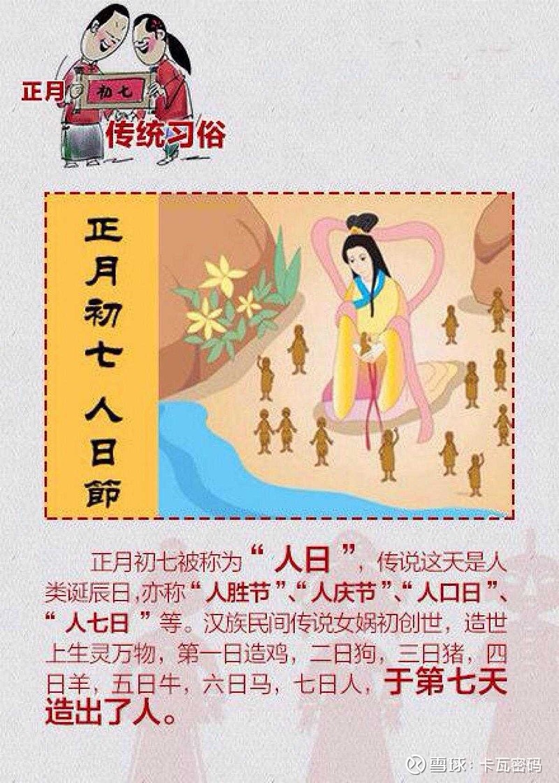 【人日】人日节又称人胜节,人庆节,是古老的中国传统节日.