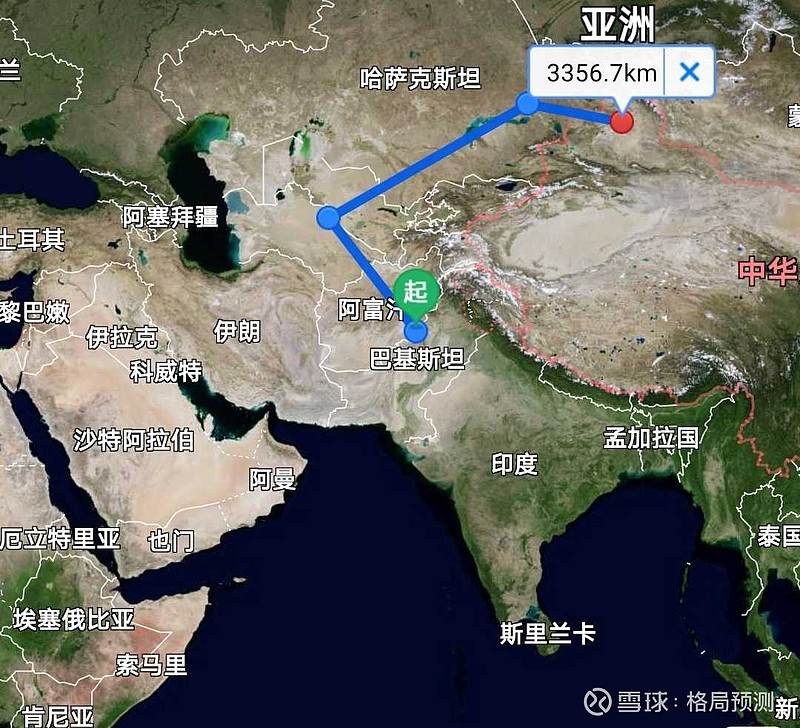 印巴—阿富汗—土库曼斯坦—乌兹别克斯坦—哈萨克斯坦—中国新疆