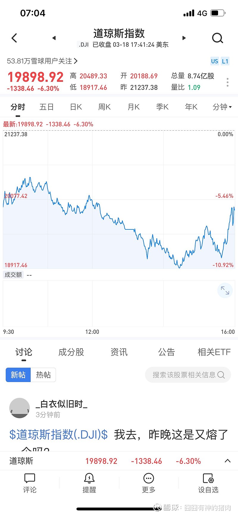 3月8日，巴菲特：我活了89岁，只见过一次美股熔断。3月9日，巴菲特：我活了89岁，只见过两次美股熔断。3月12日，巴菲...