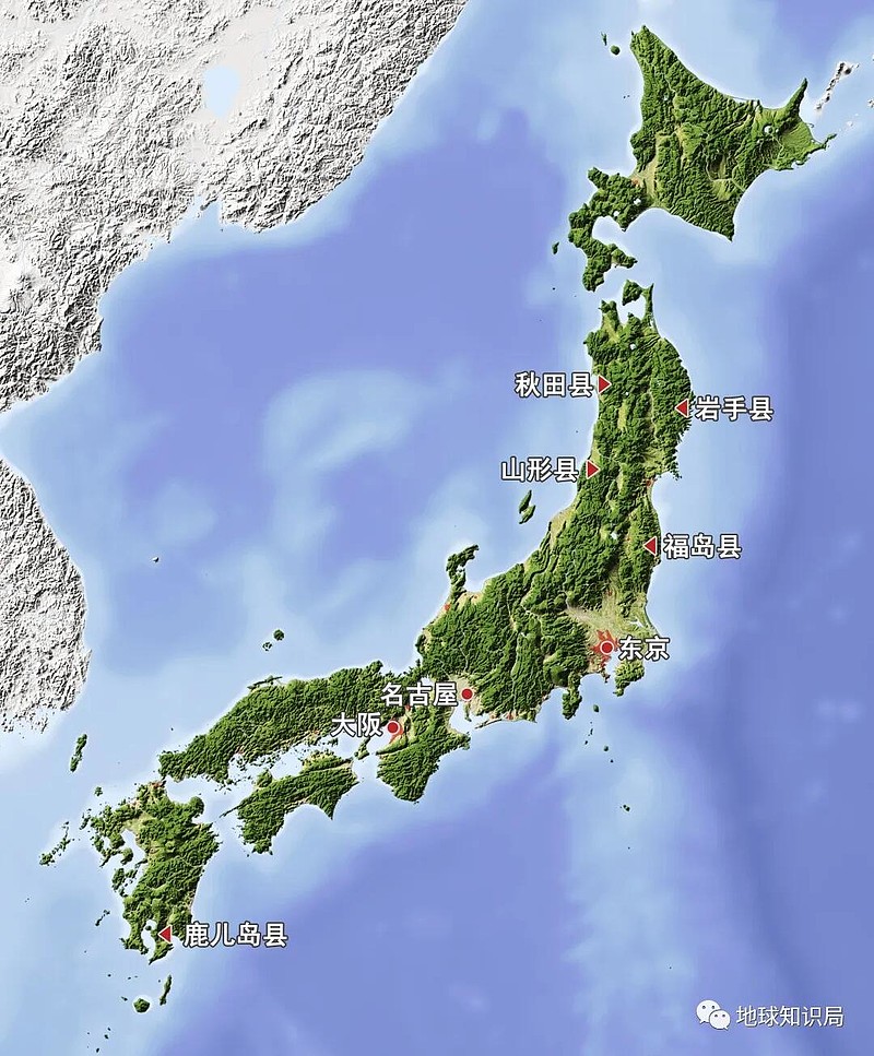 日本地形特征图片