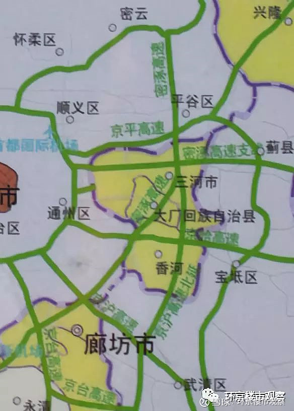 廊坊北三县地图位置图片