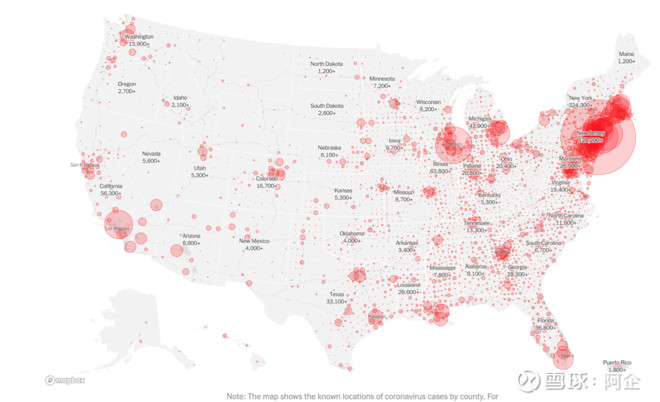 美国也有类似中国胡焕庸线的人口分界线,从下面人口密度图可以看到