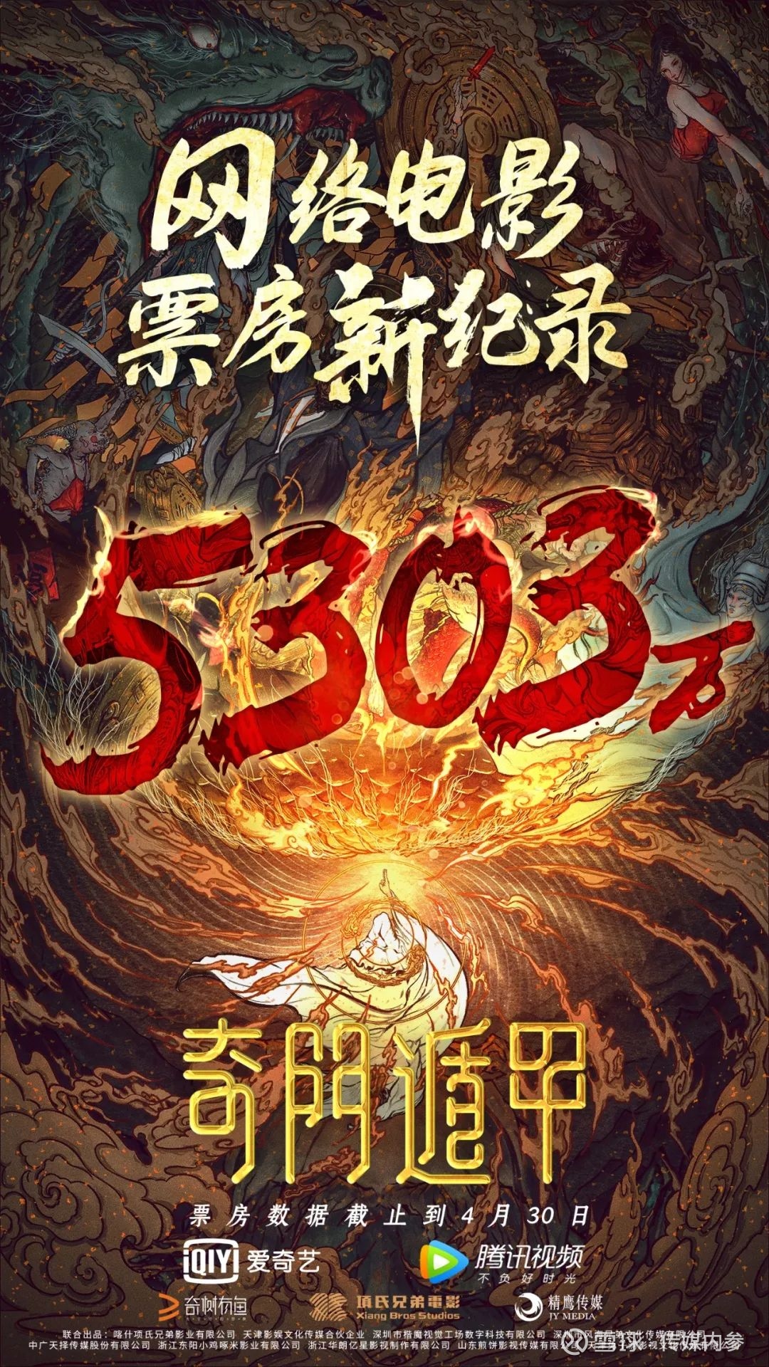 吸金 5303万 版 奇门遁甲 有何 奇招 传媒内参导读 截止到4月30日 版 奇门遁甲 以5303万的分账票房刷新网络电影票房新纪录引发业界关注 在传媒内