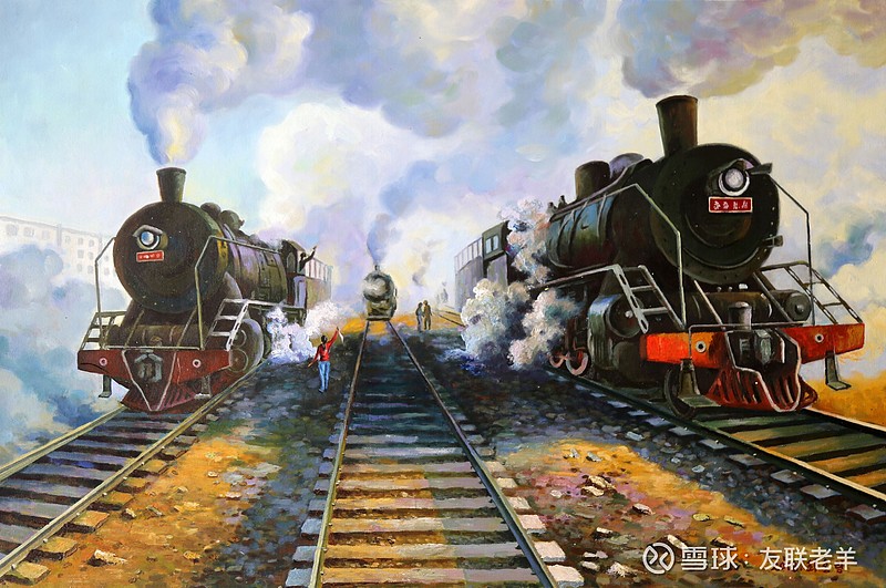 山峦池云星火车崔洪林骆驼李成三幅9060厘米精品油画