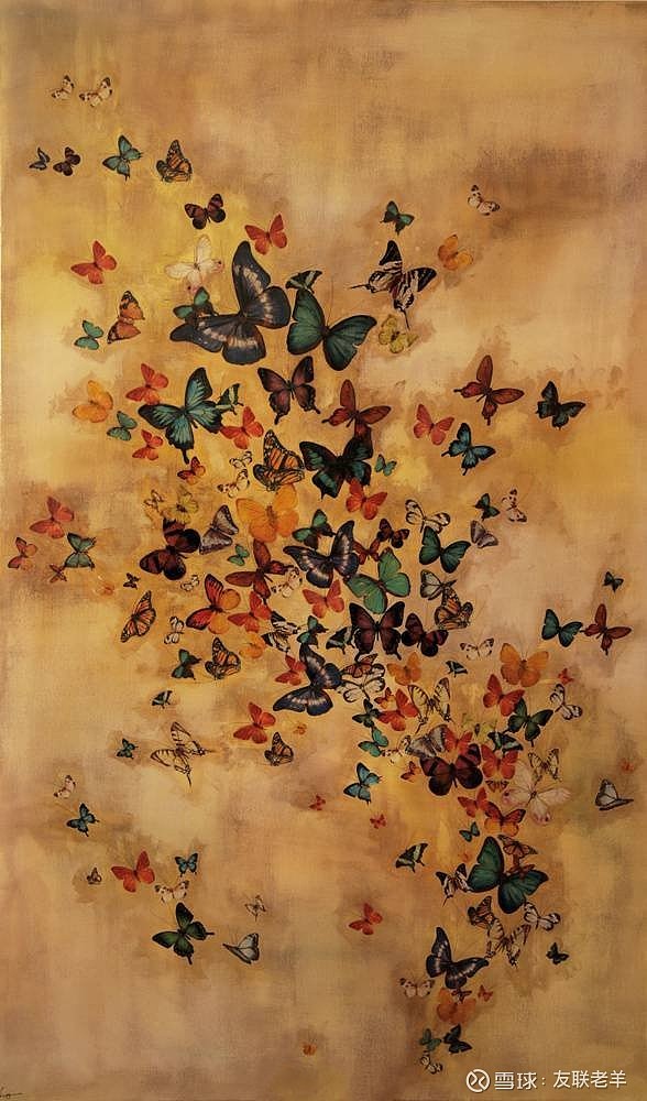蝴蝶,还是蝴蝶精致的油画,优雅的氛围
