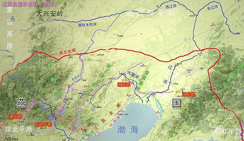 燕山南麓地缘结构 文/温骏轩平冈道在经由"古北口"进入燕山腹地后,并