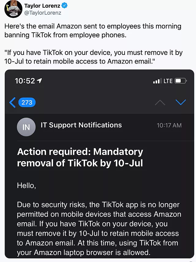 亚马逊要求员工删除tiktok又撤回 据获悉,上周五7月10日,美国电商巨头